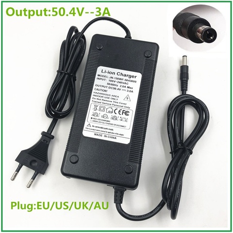 Chargeur de batterie li-ion 50.4V 3A pour chargeur de batterie au lithium 12S 44.4V avec sortie ventilateur DC 50.4V pour vélo électrique ebike ► Photo 1/6