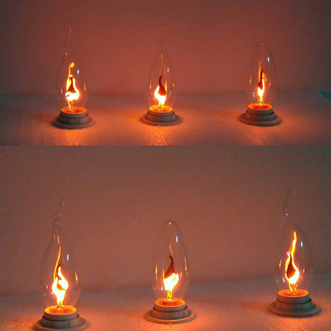 Ampoule led à flamme tamisée e14e27, 2 pièces, barre lumineuse à vis KTV, décoration créative, imitation de flamme, E12 ► Photo 1/6