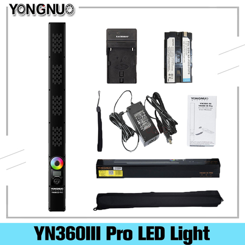 Yongnuo YN360III Pro bâton de poche LED lumière vidéo tactile réglage bi-colo 3200k à 5500k éclairage de remplissage rvb avec télécommande par APP ► Photo 1/6