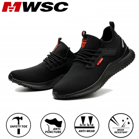 MWSC travail chaussures de sécurité hommes embout en acier Indestructible bottes de travail Anti-fracassant hommes bottes de Construction sécurité travail baskets ► Photo 1/6