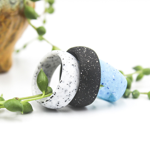 Bague de mariage en Silicone pour hommes, marbre, noir, blanc, Sports nautiques, éclairage agréable, Durable, gymnastique, Sports de plein air ► Photo 1/6