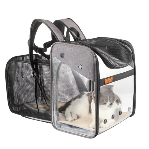 Fournitures pour animaux de compagnie sac pour animaux de compagnie Transparent PVC chien sac chat sac à dos pliant chat sac Capsule sur étui pour animaux de compagnie Portable pour cadeau de noël ► Photo 1/6