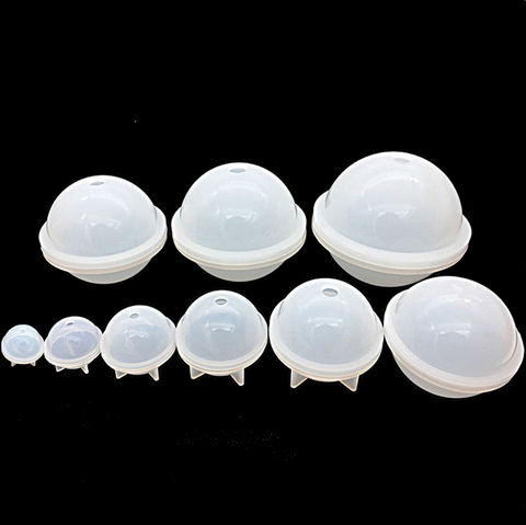 3D 20-100mm sphère Silicone moule pour bijoux boule ronde résine Silicone moule à la main résine UV époxy résine moules artisanat fournitures ► Photo 1/3