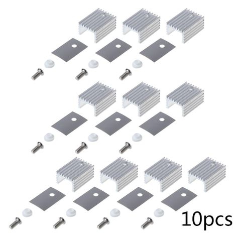 10 ensemble 10 ensemble TO-220 radiateur de refroidissement feuille d'aluminium dissipateur thermique Transistor dissipateur de chaleur refroidisseur radiateur refroidissement Silicone tampons pour PC ► Photo 1/6