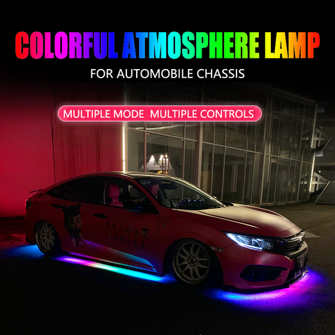 Niscarada-éclairage d'ambiance pour voiture, Flexible, RGB multicolore, lumière LED luminescence, châssis Automobile étanche, néon ► Photo 1/6