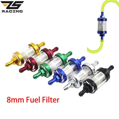 ZS Racing-filtre à carburant universel en aluminium et Diesel, 8mm, 5/16 '', pour moto et scooter, accessoires ► Photo 1/6