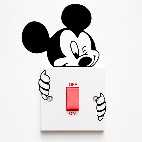 Disney mickey minnie souris commutateur autocollants chambre décor à la maison accessoires de bande dessinée stickers muraux vinyle art mural sticker mural bricolage ► Photo 1/6