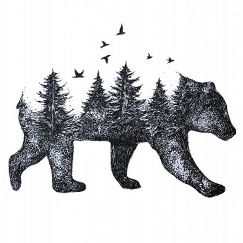 Patchs en fer ours forêt 19x14cm, pour bricolage, transfert de chaleur, vêtements T-Shirt, autocollants thermiques, impression de décoration ► Photo 1/6