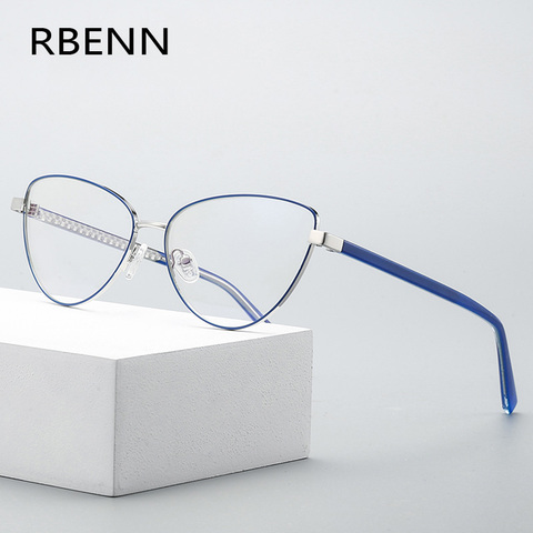 RBENN 2022 nouveau chat oeil lunettes de lecture femmes mode Anti lumière bleue ordinateur presbytie lunettes avec dioptrie + 0.5 0.75 1.75 ► Photo 1/6