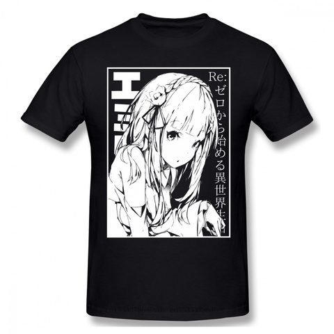 T-Shirt à manches courtes pour hommes, rouge, dessin animé Re Zero, début de vie dans un autre monde, Satella Puck Rem, Emilia, à la mode ► Photo 1/6