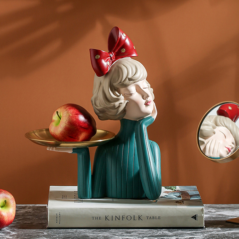 Plateau de rangement pour décoration de la maison, Statue,Sculpture, décoration de Table, Figurine Miniature, jolie fille, 33*14*23cm, pour le salon et le bureau ► Photo 1/1