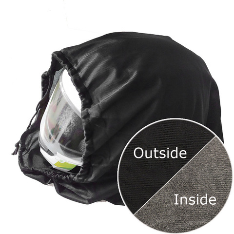 Sac de Protection pour casque de moto, housse de Protection en tissu doux, poche de tirage en peluche noire 47x42cm ► Photo 1/5