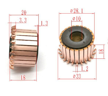 Alternateur à 24 barres de cuivre 28.1x10x20mm, commutateur de moteur électrique en cuivre pour Mini perceuse sur Armature commutateur SY-1321 ► Photo 1/1