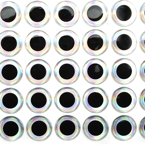 [100 pièces] 3D yeux pour leurre faisant mouche attachant bâton pêche argent 3mm 4mm 5mm 6mm 7mm 8mm 9mm 10mm 11mm 12mm 14mm 16mm 18mm 20mm ► Photo 1/5
