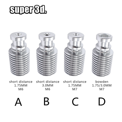 Radiateur d'extrudeuse V6 pour 3D V6 à Distance tout-métal longue/courte Distance radiateur tuyau pour 1.75mm 3mm alimentation pour imprimante 3D ► Photo 1/6