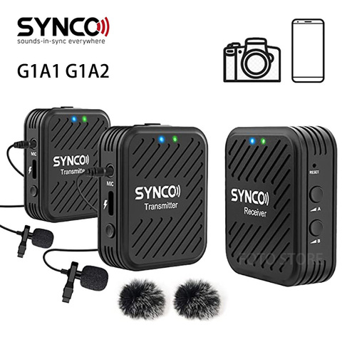 SYNCO G1 G1A1 G1A2 système de Microphone sans fil 2.4GHz entretien Lavalier revers micro récepteur Kit pour téléphones DSLR tablette caméscope ► Photo 1/6