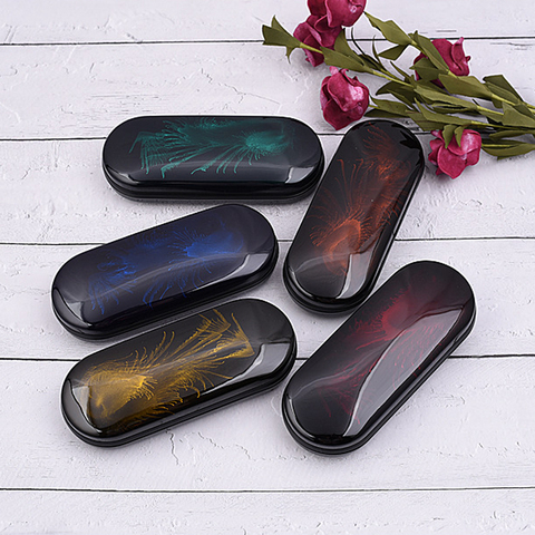 Étui à lunettes brillant avec peinture de coque rigide, 1 pièce, étui portable brillant, élégant, vernis de cuisson, étui à lunettes, accessoires ► Photo 1/6