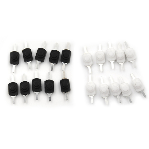 10 pièces 12*8MM DC 30V 1A noir sur Off Mini interrupteur à bouton-poussoir pour torche électrique interrupteur à bouton-poussoir ► Photo 1/6