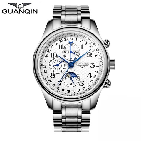 Hommes saphir mécanique montres GUANQIN GQ20022 luxe haut marque étanche automatique montre-bracelet 316L en acier inoxydable cuir ► Photo 1/6