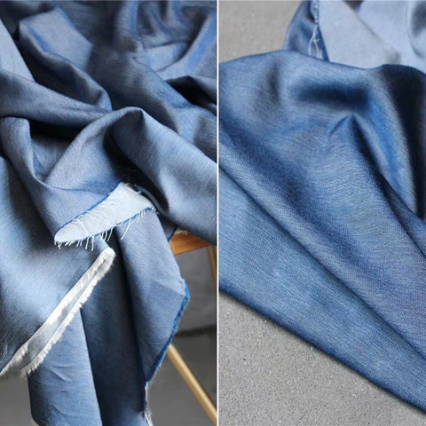 Tissu en coton Denim bleu doux DIY, manteau en jean veste pantalon T-Shirt tablier robe d'été vêtement de créateur ► Photo 1/4