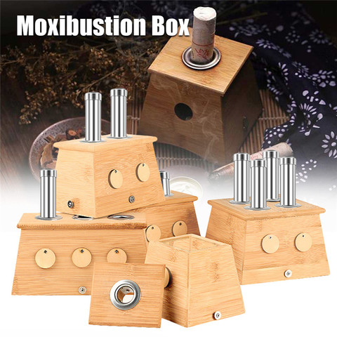 Bâton de Moxibustion en bambou, boîte de brûleur d'acupuncture, rouleau de Relaxation pour Massage d'acupuncture sans fumée ► Photo 1/6