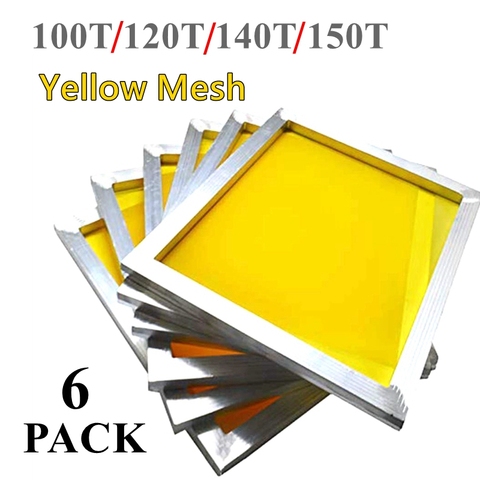 Cadre d'impression d'écran en Aluminium, 6 pièces, avec maille jaune en Polyester, 120T/140T/150T pour Circuit imprimé ► Photo 1/6