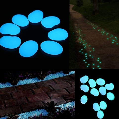 Pierres décoratives scintillantes dans le noir, pierres lumineuses pour allées, Aquarium, chemin, Patio, maison, jardin ► Photo 1/6