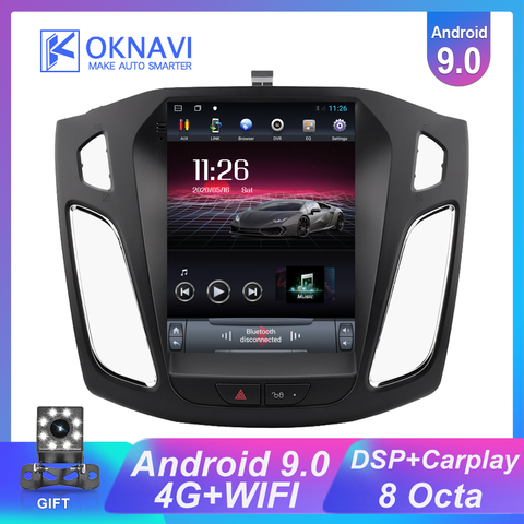 Autoradio pour Ford Focus 3 Mk 3 2012-2017 Android 9.0 Tesla Style multimédia lecteur vidéo 9.7 pouces Carplay DSP Navigation GPS ► Photo 1/6