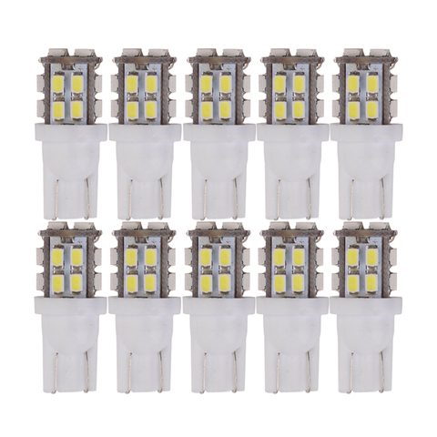 Ampoule Led 10x T10 W5W pour intérieur de voiture, lumière de lecture 5W5 LED 12V 7000K 20SMD, lumière blanche de plaque d'immatriculation latérale ► Photo 1/6