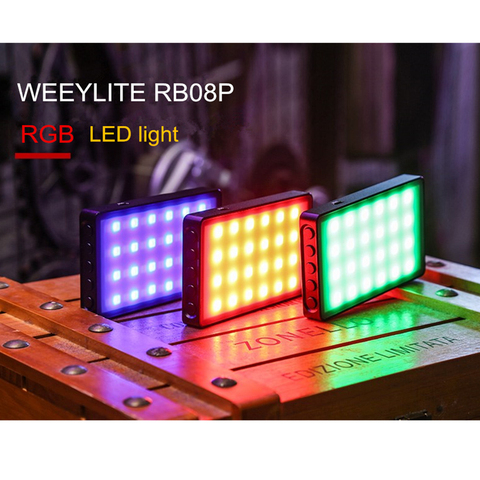 Weeylife RB08P RGB caméra LED lumière couleur sortie Kit de lumière vidéo Dimmable 2500 K-8500 K bi-couleur panneau lumineux CRI 95 + ► Photo 1/6