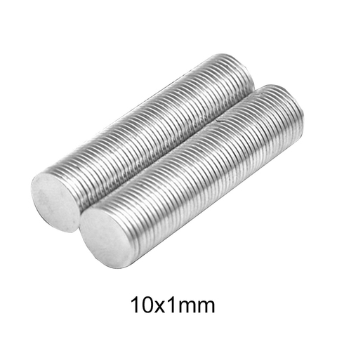 50 ~ 1000 pièces 10x1mm mince néodyme aimant fort 10mm X 1mm aimant Permanent disque 10x1mm puissant magnétique rond 10*1mm ► Photo 1/6