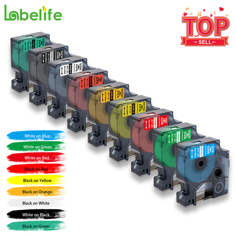 Labelife 18432 18435 18438 18444 Compatible pour DYMO Rhino Coloré Étiquettes En Vinyle Ruban pour Dymo Rhino 4200 5000 5200 Étiqueteuse ► Photo 1/1