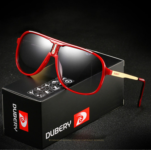 DUBERY-lunettes de soleil Vintage pour hommes, verres polarisées, carrées, noires, pour la conduite, Oculos 7 couleurs, modèle 107 ► Photo 1/6