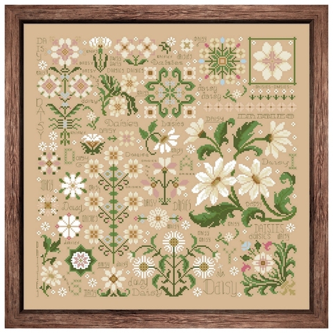 Kits de points de croix marguerite fantaisie, plantes aida, tissu 18ct 14ct 11ct, lin, coton, fil de broderie, ensemble de bricolage artisanal ► Photo 1/6