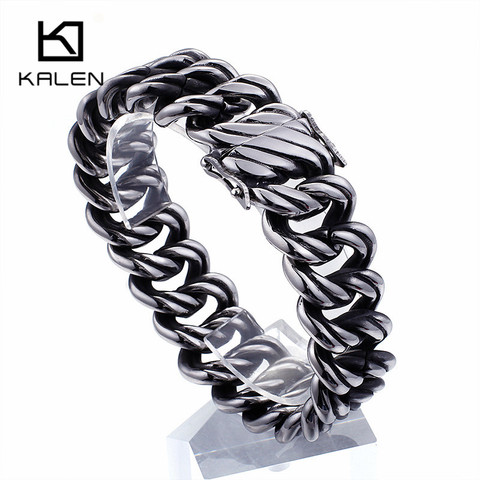 KALEN – Bracelet à chaîne torsadée en acier inoxydable pour homme, bijou masculin épais de 21mm, 21.5cm, 2022 ► Photo 1/1