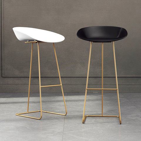 Tabouret de Bar nordique 65/70/75cm, chaise haute, minimaliste, moderne, Restaurant, bureau, salle à manger, ensemble de meubles en fer forgé, créatif ► Photo 1/5