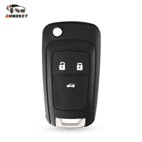 Dandkey-coque de remplacement à 3 boutons, coque de rechange pour clé télécommande, couvercle pliable, avec logo, pour Chevrolet Lova Sail, Aveo Cruze ► Photo 1/5