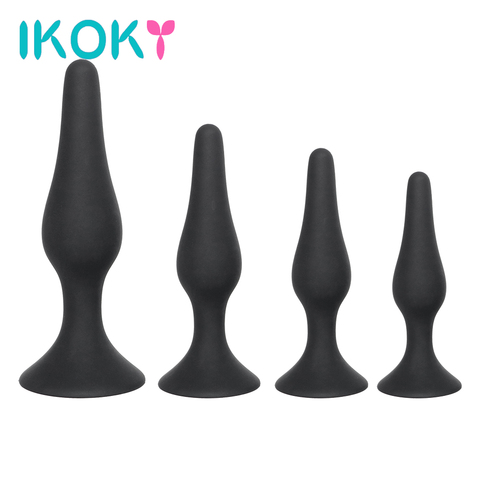 IKOKY Noir Butt Plug pour Débutant Érotique Jouets En Silicone Anal Plug Produits Pour Adultes Anal Sex Toys pour Hommes Femmes de La Prostate masseur ► Photo 1/6