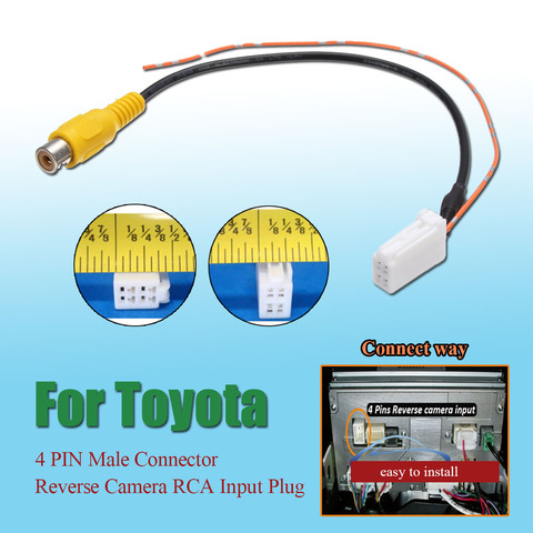 Adaptateur de câble d'entrée pour Toyota, pour caméra de recul, connecteur mâle, 4 broches, pour caméra de recul, RCA ► Photo 1/6