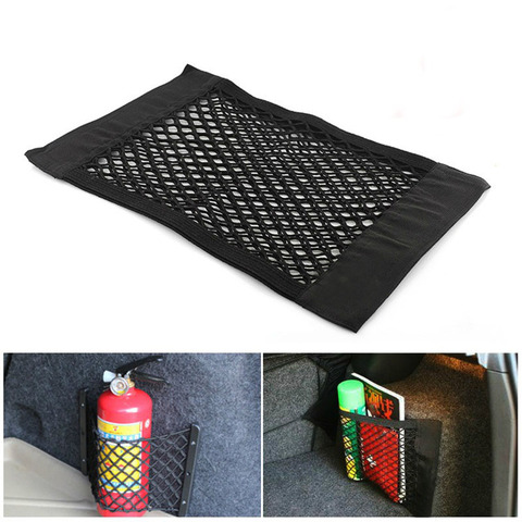 Sac en réseau pour coffre de voiture, organiseur en maille pour les sièges arrière de voiture, pochette en Velcro élastique ► Photo 1/6