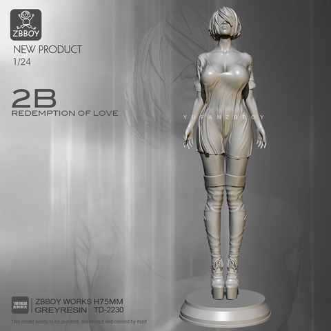 Kit de figurines en résine 1/24, modèle beauté 2B, assemblage automatique TD-2230 ► Photo 1/5