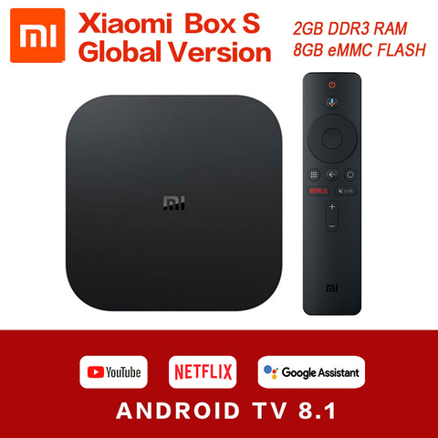 Original Global Xiao mi mi TV Box S 4K HDR Android TV 8.1 Ultra HD 2G 8G WIFI Google Cast Netflix décodeur mi Box 4 lecteur multimédia ► Photo 1/6