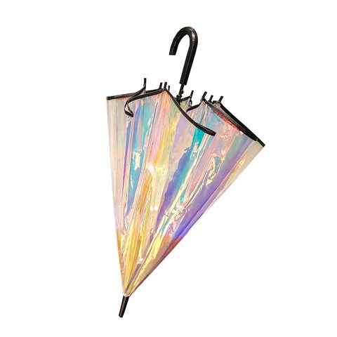 Parapluie arc-en-ciel Transparent à longue poignée, couleur changeante, grand, pour femmes, cadeau pour filles, SY191 ► Photo 1/5