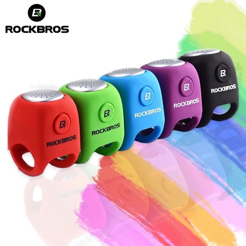 ROCKBROS électrique cyclisme cloches 110 dB Gel de silice coquille anneau corne étanche à la pluie vtt vélo guidon cloche vélo outil accessoires ► Photo 1/6