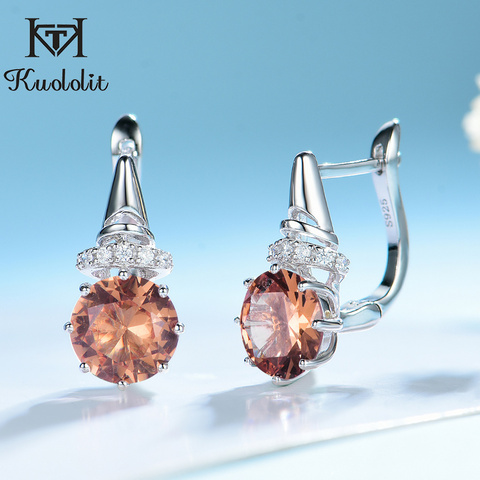 Kuololit – boucles d'oreilles en Zultanite pour femmes, bijoux fins en argent Sterling 925, couleur changeante ► Photo 1/6