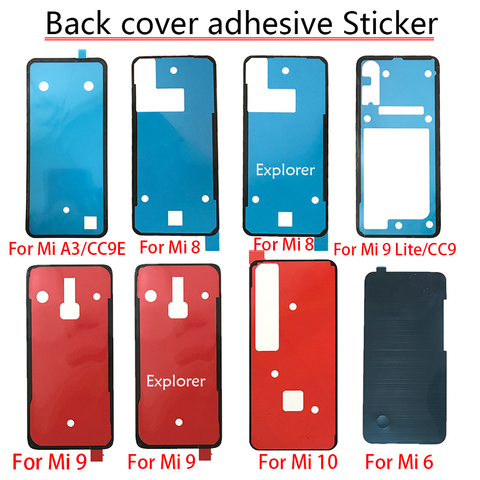 Autocollants adhésifs pour couverture arrière en verre, pour Xiaomi Mi 8 9 10 lite Note 10 A3 CC 9 9e Mi8 Mi9 F2 Pro ► Photo 1/2