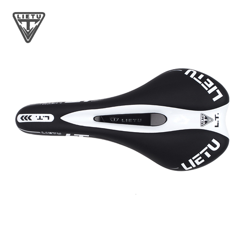 LIETU-selle de vélo de route ouverte et VTT, selle de vélo confortable pour hommes et femmes, pièces de rechange, noire et blanche ► Photo 1/6