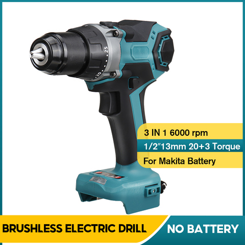 Makita-perceuse à percussion électrique sans balais 13mm 3 en 1, 95nm 20 + 3 couples, tournevis sans fil rechargeable pour outil électrique à batterie ► Photo 1/6