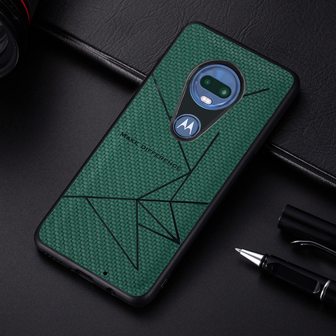 VIJIAR – coque souple en Silicone pour MOTO, étui à rayures tendance, en cuir, pour Motorola G5, G5S Plus, G6, G7 Plus ► Photo 1/6