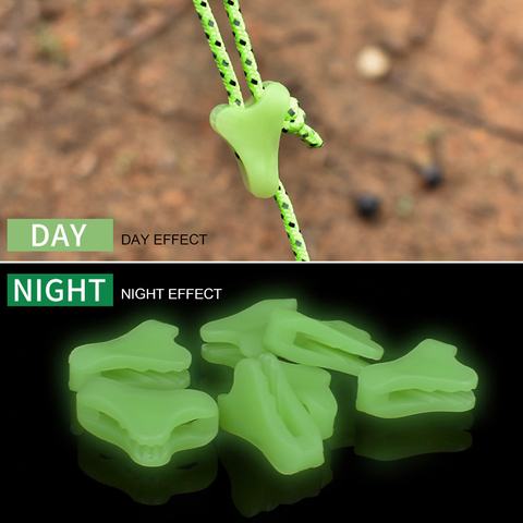 10/20 pièces en plastique en plein air Camping Fluorescent lumineux auvent tente corde boucle auvent anti-dérapant Triangle serrage crochet boucles ► Photo 1/6